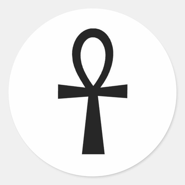 Ankh ägyptische Hieroglyphische Symbole Der Schlüs Runder Aufkleber (Vorderseite)