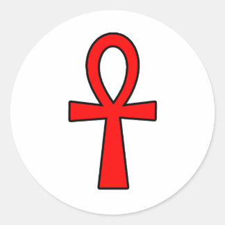 Ankh ägyptische Hieroglyphische Symbole Runder Aufkleber
