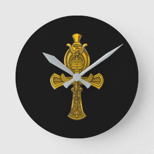 Ankh Auge Horus alten ägyptischen heiligen Symbol Runde Wanduhr