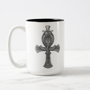 Ankh Cross Eye Horus Altes ägyptisches Symbol Zweifarbige Tasse