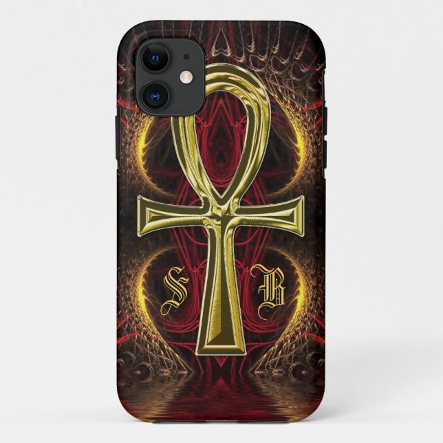 Ankh Gold Goddess Individuelle Name Initials Case-Mate iPhone Hülle (Rückseite)