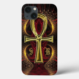 Ankh Gold Goddess Monogram iPhone 13 Hülle