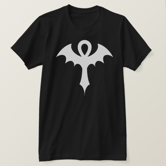 Ankh mit Bat Wings T-Shirt (Design vorne)