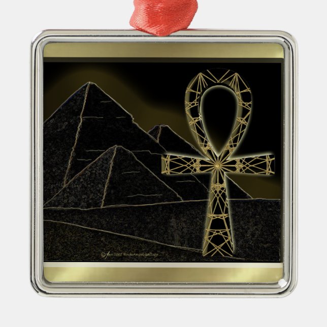 Ankh Pyramid Silbernes Ornament (Vorne)