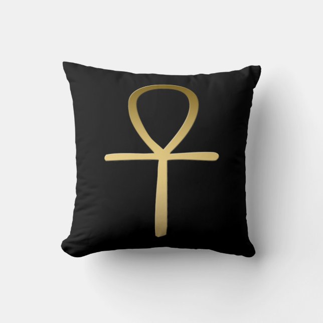 Ankh queres ägyptisches Symbol Kissen (Vorderseite)