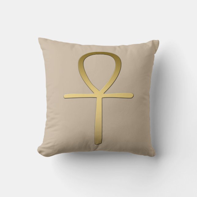 Ankh queres ägyptisches Symbol Kissen (Vorderseite)