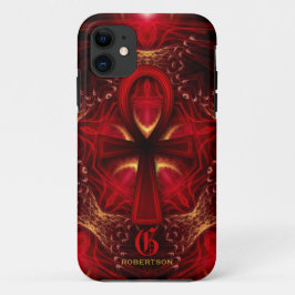Ankh Red Goddess Monogram iPhone 5 Fall iPhone 11 Hülle