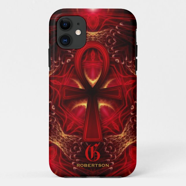 Ankh Red Goddess Monogram iPhone 5 Fall Case-Mate iPhone Hülle (Rückseite)