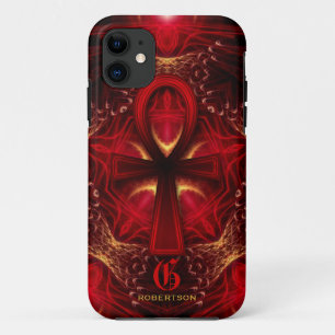 Ankh roter Göttin-Monogramm iPhone 5 Kasten 11 Hülle