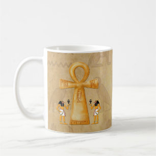 Ankh Schlüssel des Lebens auf Hieroglyphe Kaffeetasse