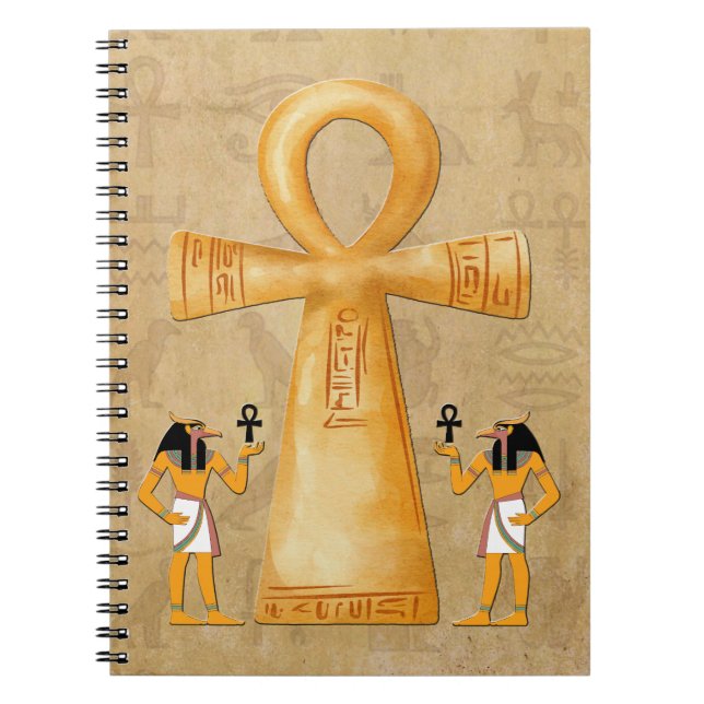 Ankh Schlüssel des Lebens auf Hieroglyphen Notizbu Notizblock (Vorderseite)
