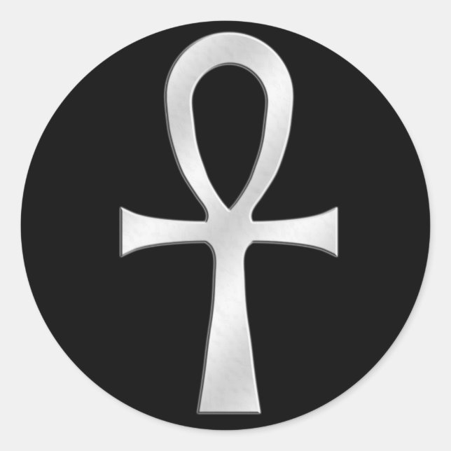 Ankh Silver Runder Aufkleber (Vorderseite)