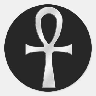Ankh Silver Runder Aufkleber