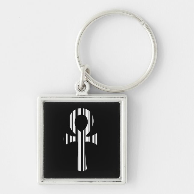 ANKH-SYMBOL-BAR-CODE Ankh-Barcode-Designmuster Schlüsselanhänger (Vorne)