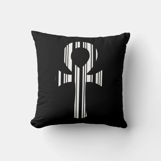 ANKH SYMBOL BAR CODE Ankhs Barcode Design Pattern Kissen (Vorderseite)