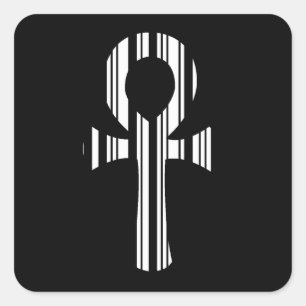 ANKH SYMBOL BAR CODE Ankhs Barcode Design Pattern Quadratischer Aufkleber