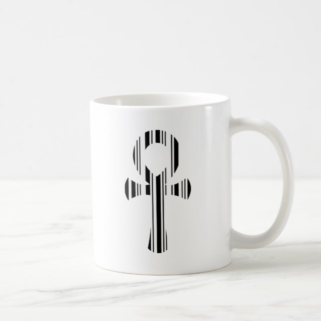 ANKH SYMBOL BAR CODE Ankhs Barcode Design Pattern Tasse (Rechts)