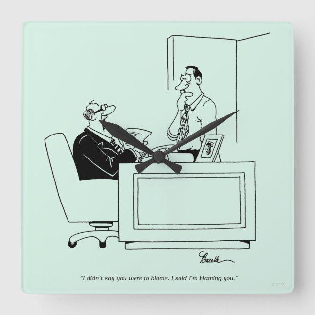 Anklage am Büro Quadratische Wanduhr (Vorderseite)