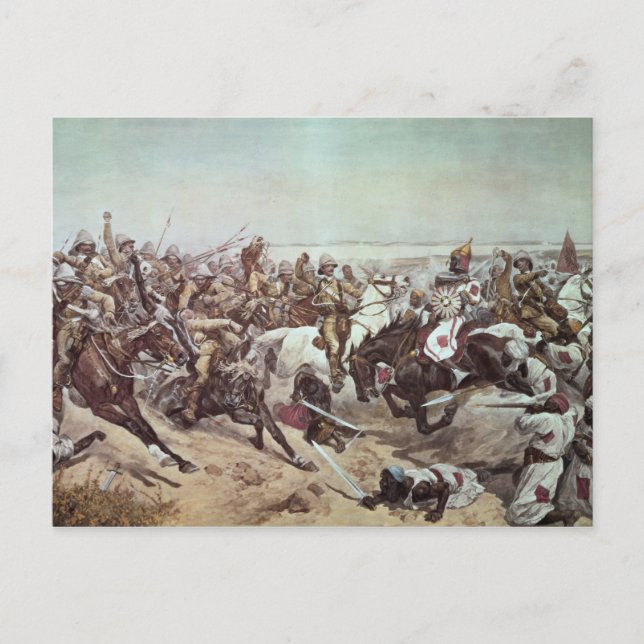 Anklage der 21. Lancers bei Omdurman 2 Postkarte (Vorderseite)