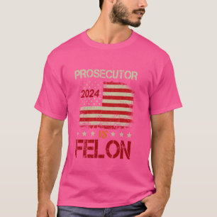 Ankläger gegen Felon 2024 Wahl für Retro Stripe T-Shirt
