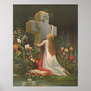 Anklammern an die Vintage Kreuzung Poster