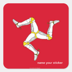 Ankleber der Isle of Man Manx Quadratischer Aufkleber