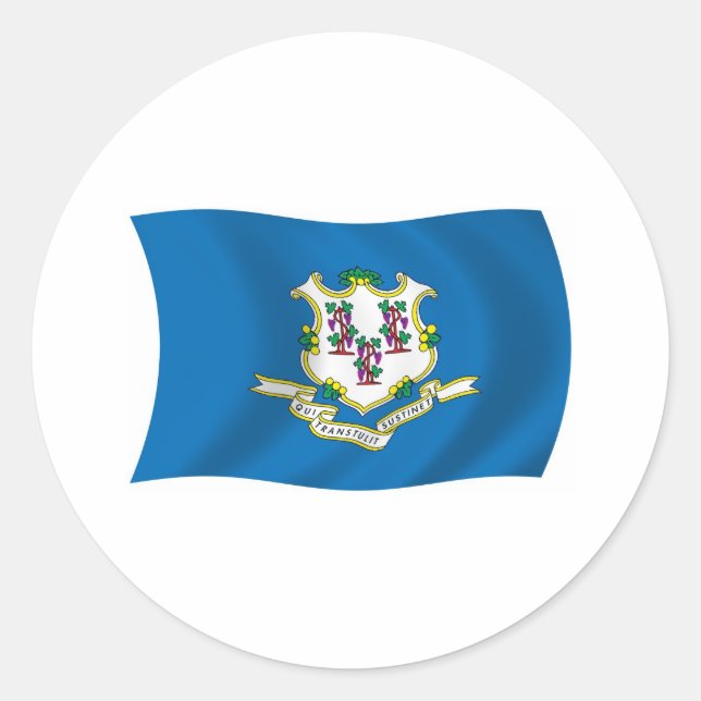 Ankleber für das Connecticut-Flag Runder Aufkleber (Vorderseite)