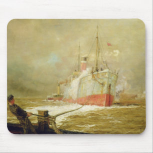 Ankoppeln eines Frachtschiffs Mousepad