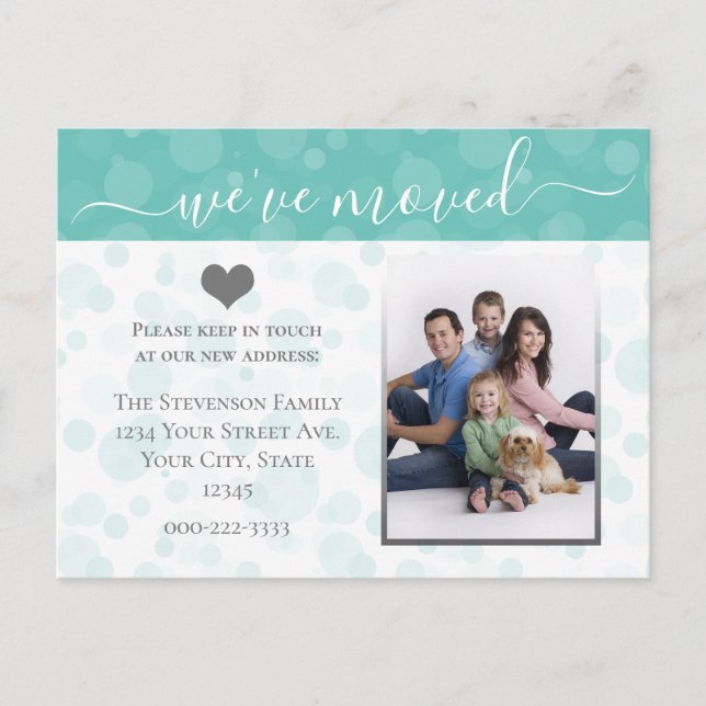 Ankündigung Änderung der Adresse im Foto bewegen (Vorderseite)