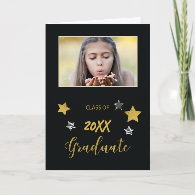 Ankündigung Custom Foto Abschluss 2020 Gold (Vorderseite)