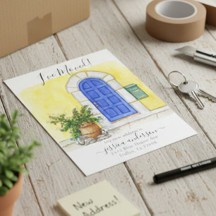 Ankündigung, dass ich mich an der Vordertür bewegt Ankündigungspostkarte