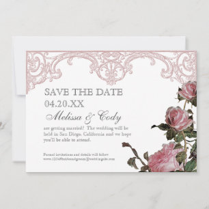 Ankündigung Datum freihalten - Trellis Rose Vintag