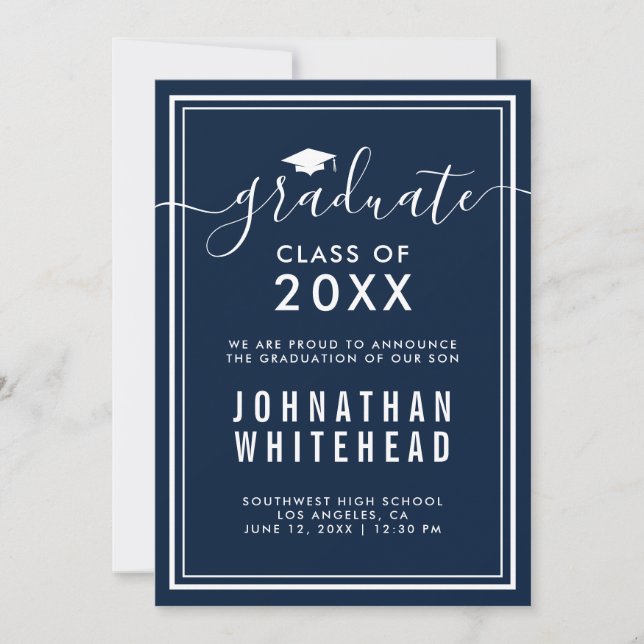 Ankündigung der Abschluss Navy (Vorderseite)