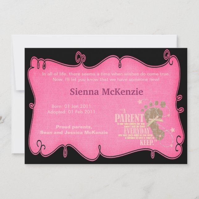 Ankündigung der Adoption (Vorderseite)