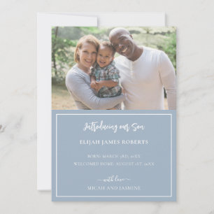 Ankündigung der Adoption Blau und Weiß Streifen