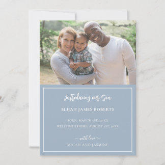 Ankündigung der Adoption Blau und Weiß Streifen