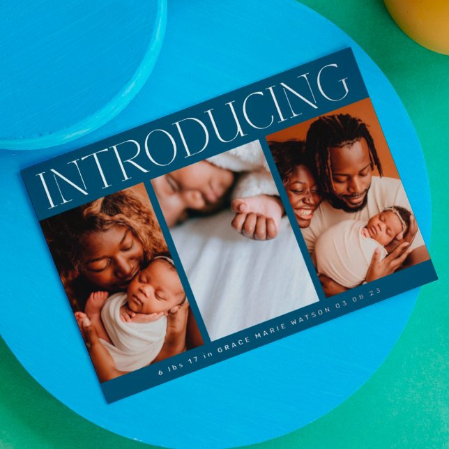 Ankündigung der Baby-Geburt-Collage mit minimalem  (Von Creator hochgeladen)