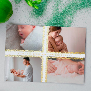 Ankündigung der Baby-Geburt-Collage mit minimalem 