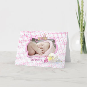 Ankündigung der Baby Pink Foto Card