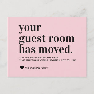 Ankündigung der Blush Typografy Guest Room Moving