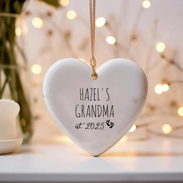 Ankündigung der ersten Oma Chic Herzpregnancy Keramik Ornament (1st Time Grandma Chic Heart Pregnancy Announcement Ceramic Ornament)