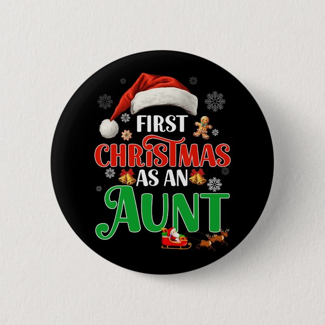 Ankündigung der ersten Weihnachten als Tante Match Button (Vorderseite)