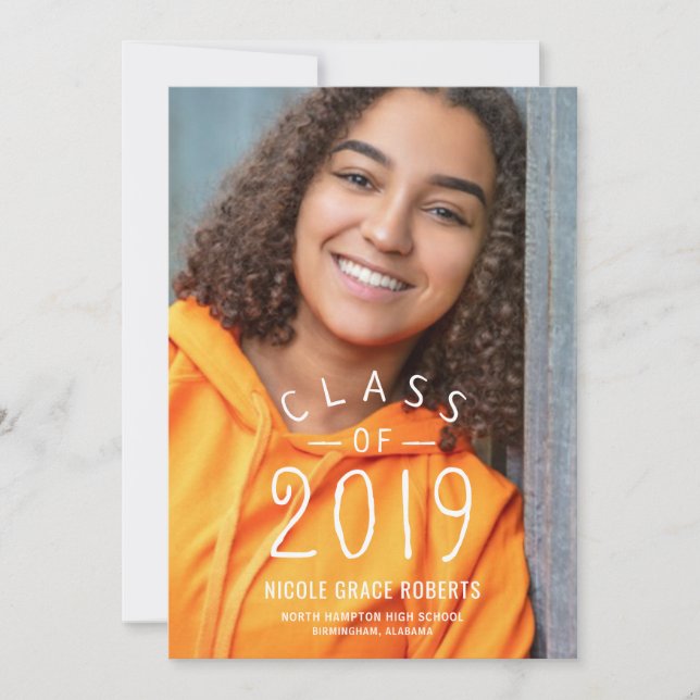 Ankündigung der Foto-Partei mit Handschrift (Vorderseite)