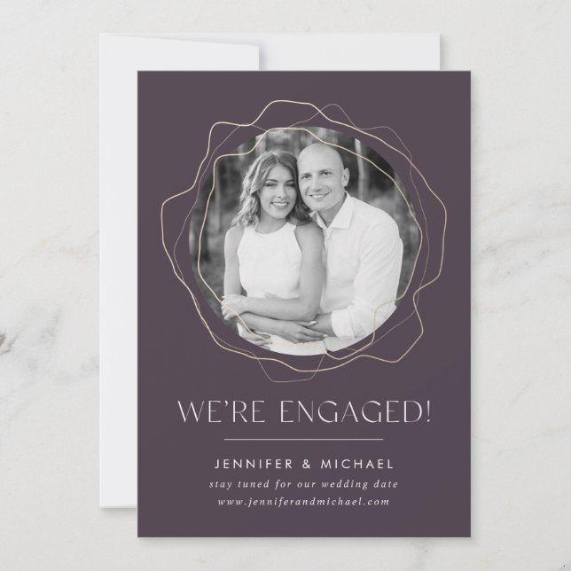 Ankündigung der Foto-Verlobung für abstrakte Kreis (Vorderseite)