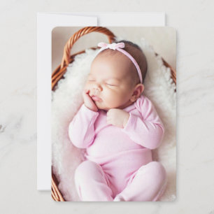 Ankündigung der Geburt des Fotos Pink Baby