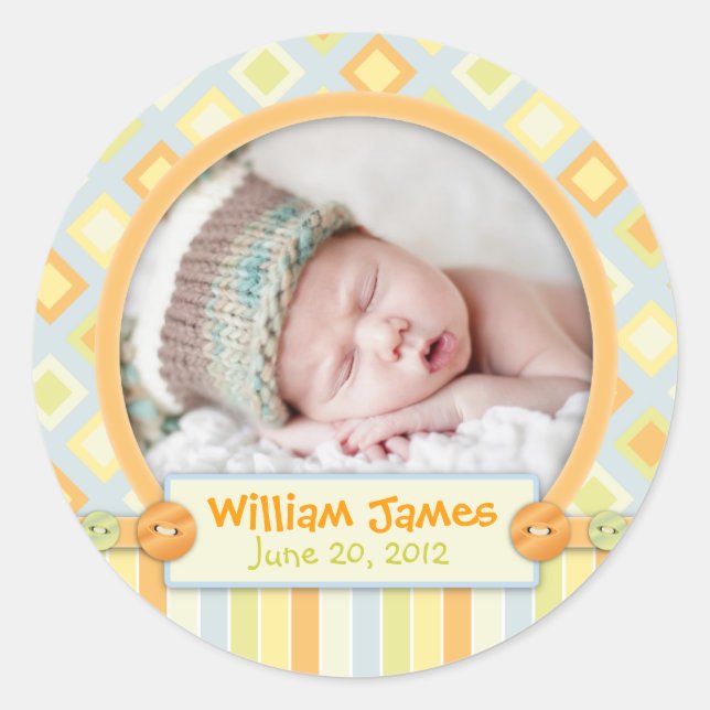 Ankündigung der Geburt des gesamten Zuges Runder Aufkleber (Vorderseite)