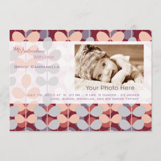 Ankündigung der Geburt eines lila Efeu-Kindes