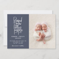 Ankündigung der Geburt eines Zwillings von Hand