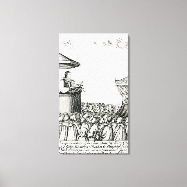Ankündigung der Geburt von Charles I. Leinwanddruck (Vorderseite)