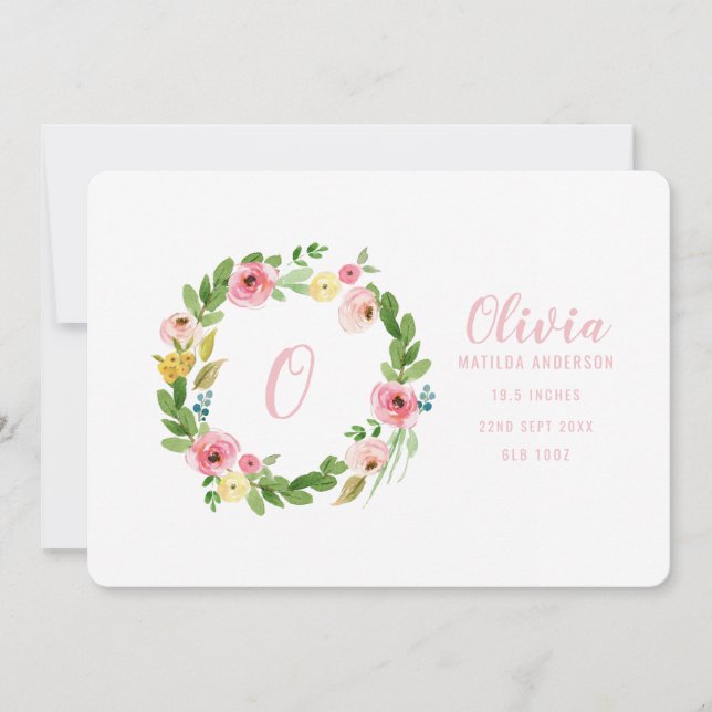 Ankündigung der Geburt von Wasserfarben (Vorderseite)